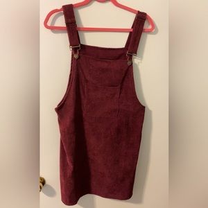 SHEIN❣️Burgundy corduroy jumper dress ❣️